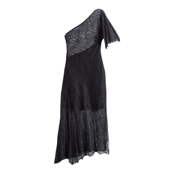 ASOS DESIGN One-Shoulder Lace Dress in Black NWT - Picture 1 of 5